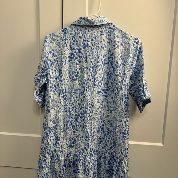 J.McLaughlin Janelle Silk-Blend Dress Blue White Size Small Easter Spring Summer - Picture 12 of 14